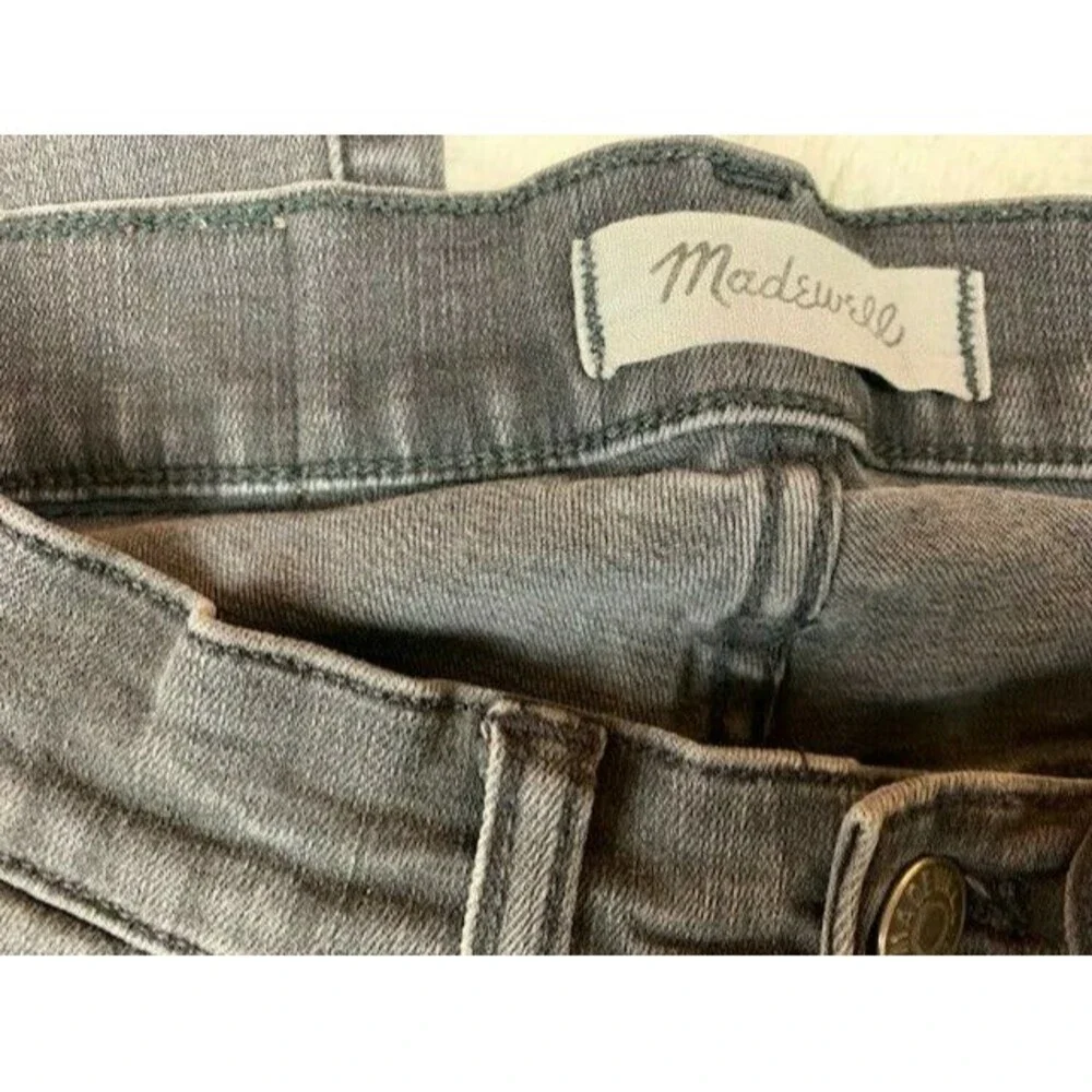 Madewell Size 24s Women Jeans Faded Black Wash Cali Demi Boot Raw Hem Button Fly